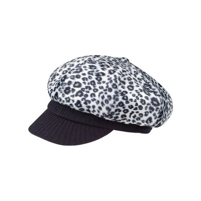 Ladies' Newsboy Cap w/ Leopard Print