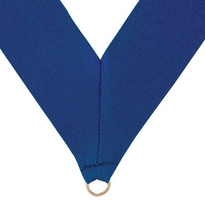 1½" Wide Blue V-Neck Ribbon w/Metal Ring