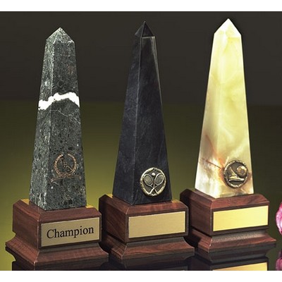 8" Onyx Genuine Marble Target Obelisk Award