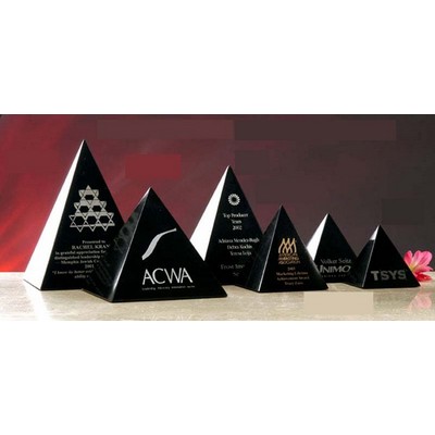 4.5" Black Genuine Marble Pyramid Award