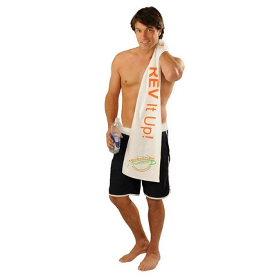 11" x 44", 4.0 lb. Terry Velour Fitness Towel (Embroidered)