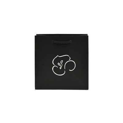 Matte Black Traditional Shape Paper Euro Tote (6.5"x3.5"x6.5")