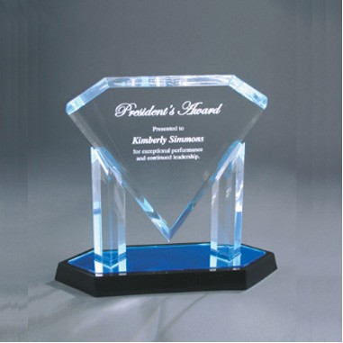 Blue Floating Diamond Award (9 3/4")