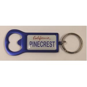 Blue Aluminum Bottle Opener Key Tag