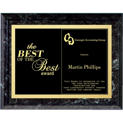 Black Marble Finish Award Plaque 12"x15"