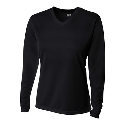 A4 Women's Birdseye Mesh Long Sleeve Tee