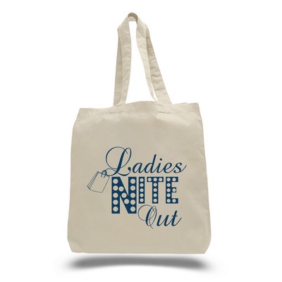 6 Oz. Natural Economy Tote Bag w/Bottom Gusset