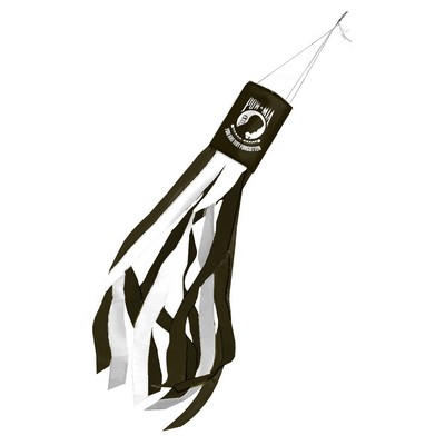 POW MIA Windsocks 60x5.5 Inch (black & white)