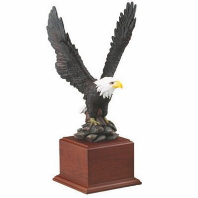 17" Painted Eagle Trophy on Wood Base