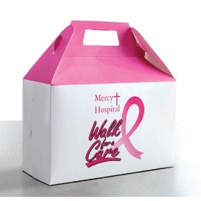 4-Color Imprint Candy Box w/Pink Solid Color Rooftop