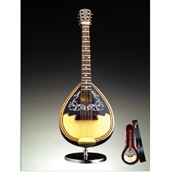 Bouzouki Miniature with Stand & Case 7"H