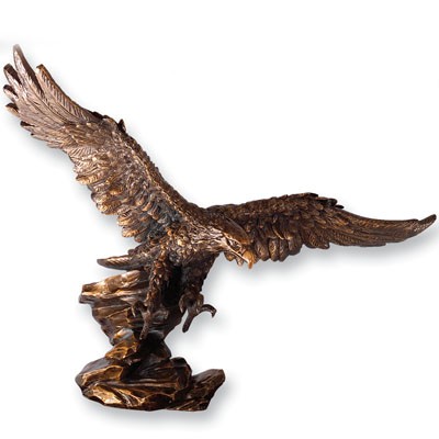 Brass Resin Attacking Eagle Trophy w/¼" Rod (13" x 16")