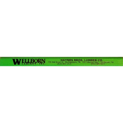 Carpenter pencil with soft, medium & hard leads available, imprinted 1 side 3 color