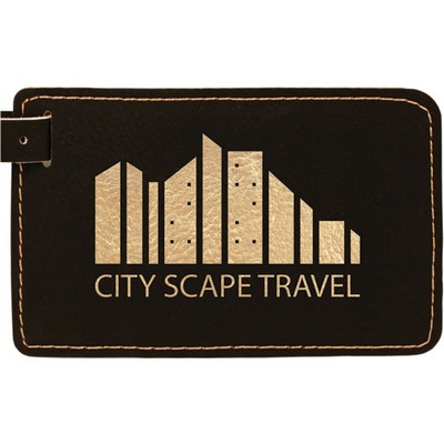 Luggage ID Tag - Black, Leatherette