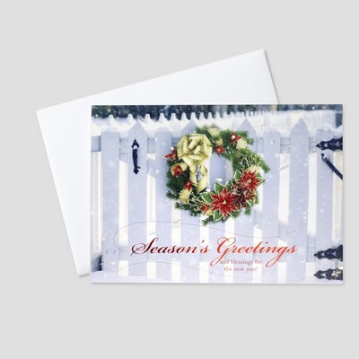 Wonderland Wreath Foil Printed Holiday Greeting Card