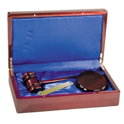 Rosewood Piano Finish Gavel Set