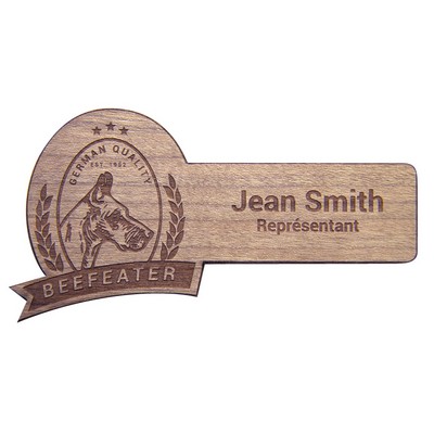 Cherry Veneer Wood Name Badge