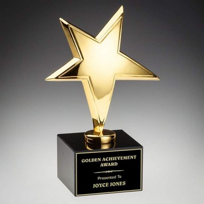 Rising Star (L) on Marble - Gold/Black 9½"