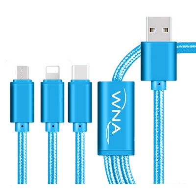 The Virgo 3-in-1 Charging Cable - Blue