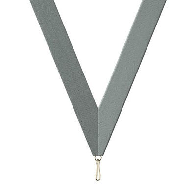 Metallic Silver Neckband w/ Quick Clip (7/8" x 34")