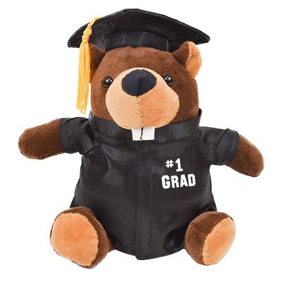 Graduation Plush - 6" Bizzie Beaver w/Gown & Cap - custom only