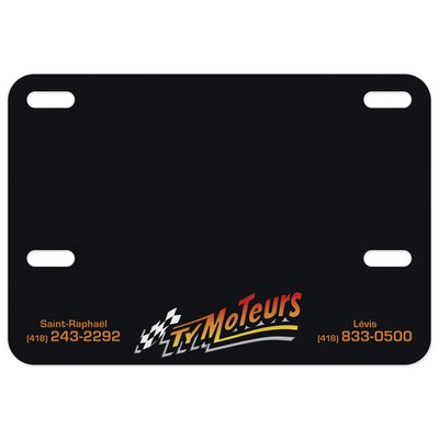 Motorcycle License Plate .055 White Styrene (5.5"x8"), Full Color Imprint