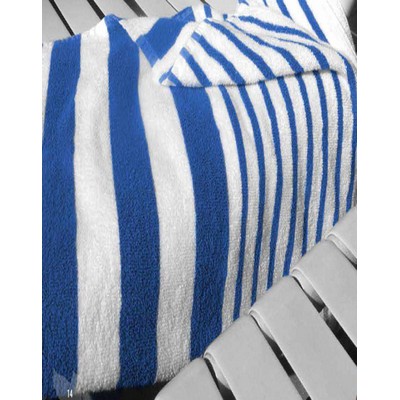 2-Ply Blue Tropical Stripe Pool Towels (30"x60")