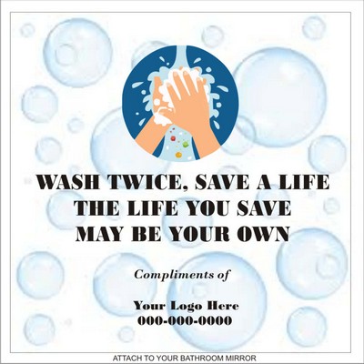 Wash Your Hands Static Cling 4x4 Die Cut Cling