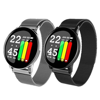 W8 Smart Watch Bracelet w/Metal Strap