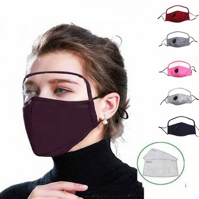 Cotton Mask with Breathing Valve & Face Guard