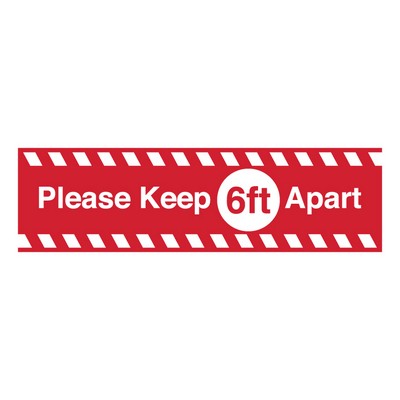 Stripe 'Keep 6ft Apart' Floor Decal - 12"