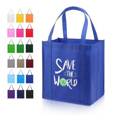 Non-Woven Grocery Tote Bag With Bottom Insert(Ocean)