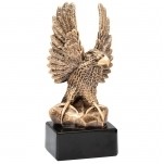 10 1/2" Antique Gold Resin American Eagle Trophy w/Black Base