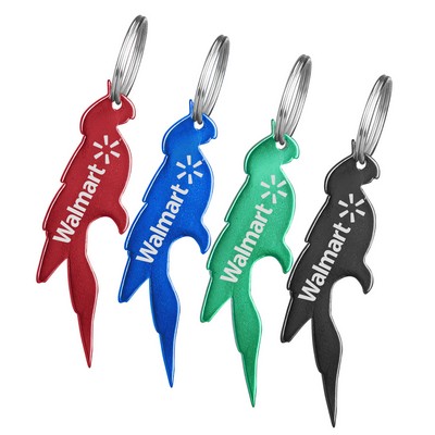 Parrot Shaped Aluminum Bottle Opener w/Key Ring