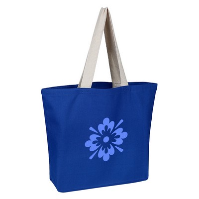 Colored Beach Bag With Natural Handles