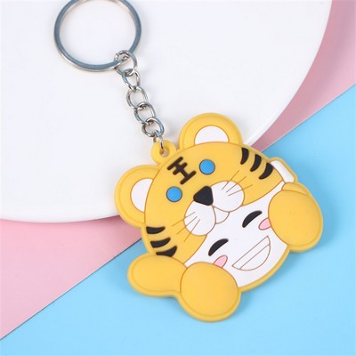 Custom 3D Raised Shaped Soft Touch PVC Keychain - Two Sides Printing