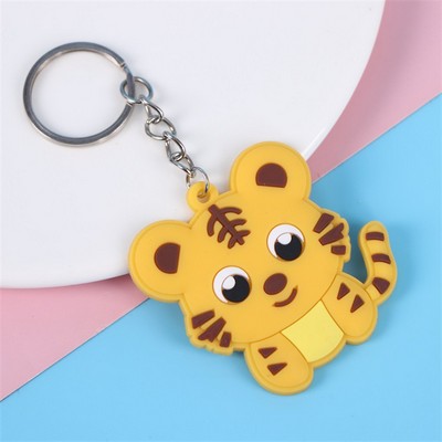 Custom 3D Raised Shaped Soft Touch PVC Keychain - Two Sides Printing