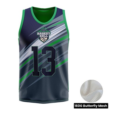 Unisex and Kids' Full Sublimation Basketball Jersey - Butterfly Mesh