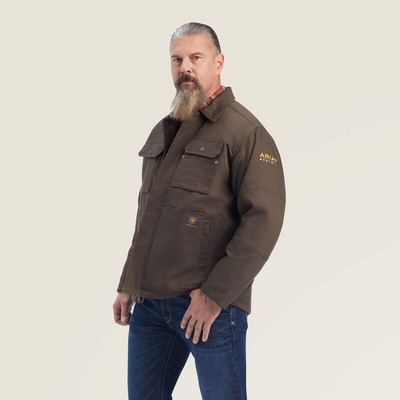 Ariat® Men's Wren Brown Rebar® DuraCanvas™ Sherpa-Lined Coat