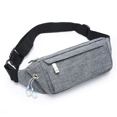 3 Zipper Pockets Polyester Fanny Pack