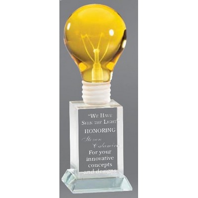 Bright Idea Light Bulb Crystal Award, 8"H