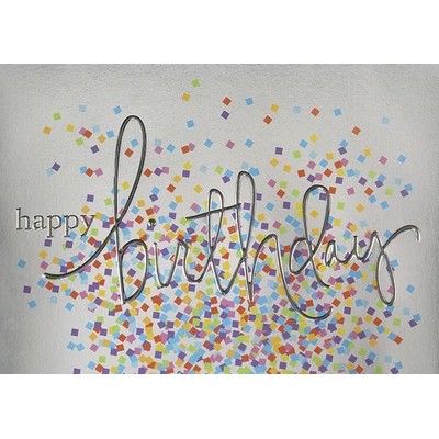 Confetti On Silver Birthday Card