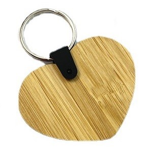 Heart Bamboo Keychain