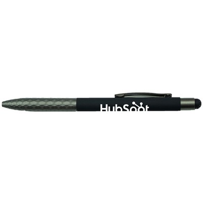 Soft Touch Aluminum Stylus Pen W/ Plastic Grip