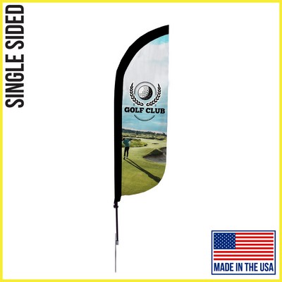 Feather Flag 7' Premium Single-Sided With Spike Base & Carry Bag (Small) - Made in the USA