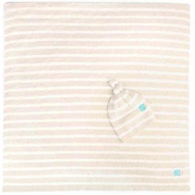 Baby Blanket - Mini Stripe w/ Cap - Malt / Creme - 30*30