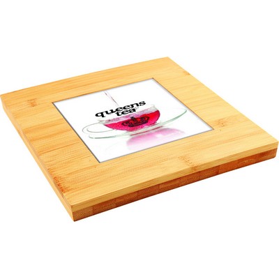 7 1/4" x 7 1/4" Bamboo Trivet with Recessed Area for 4 1/4" Tiles