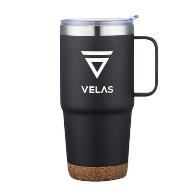 Akira Travel Mug w/Cork Bottom 24oz - Black