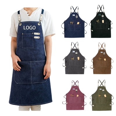 Tough Canvas Apron with Adjustable Neck and Waist Straps