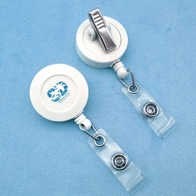 Retractable Round Badge Reel Holder W/Belt Clip